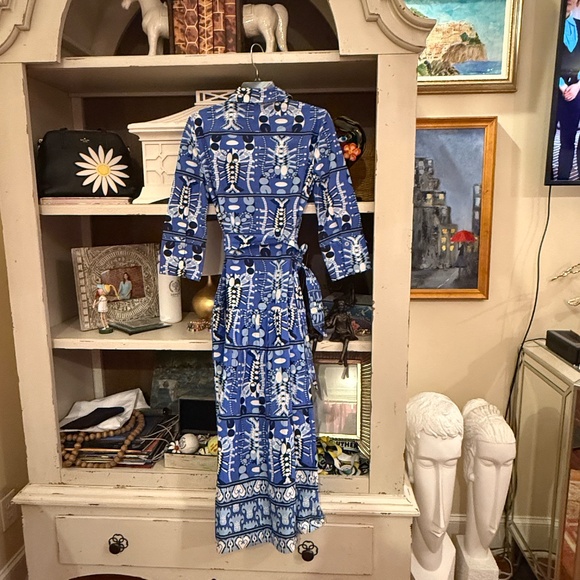 jude connally sutton stretch seaside catch sapphire dress Large L  shirtdress - Picture 3 of 5